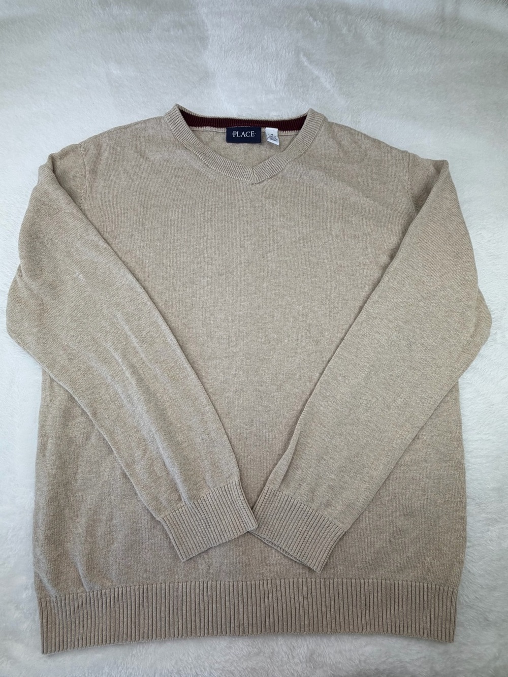 Place Beige Crewneck Sweater - Neutral Tan Knit